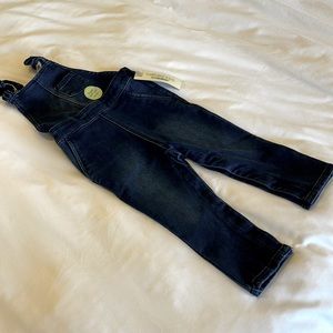 Toddler girl size 2t OshKosh B’gosh super soft denim overalls, w/tags